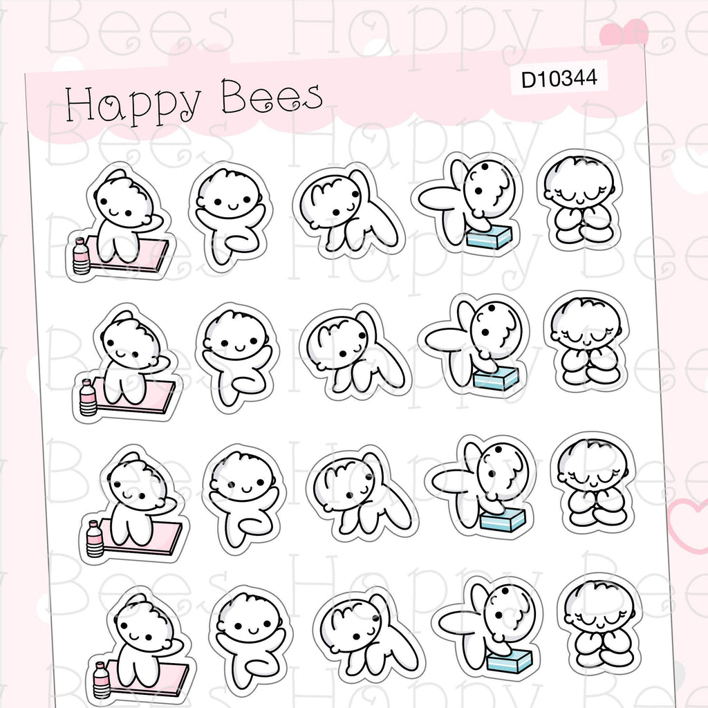 Yoga Doodles - Cute Exercise Sport Planner Stickers D10344