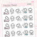 Yoga Doodles - Cute Exercise Sport Planner Stickers D10344