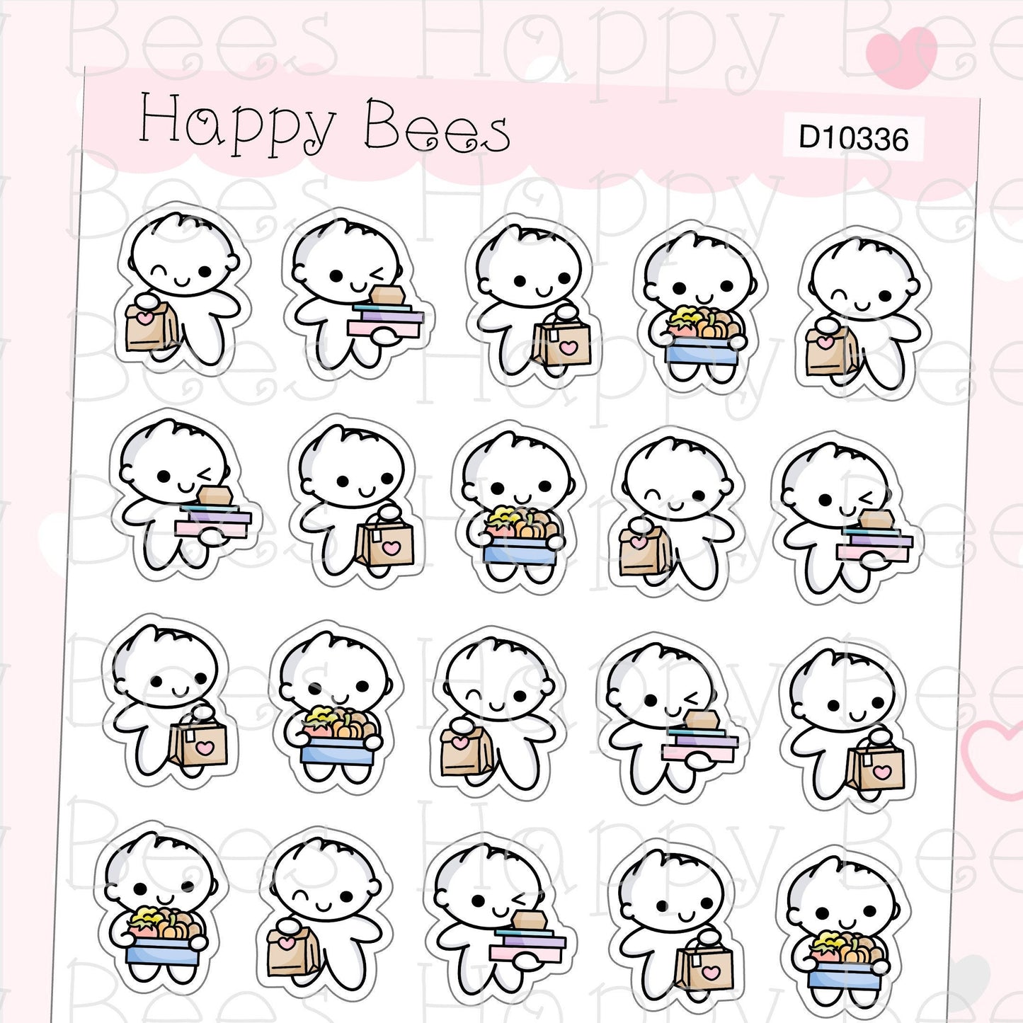Food Delivery Doodles - Cute Courier Grocery Takeaway Planner Stickers D10336