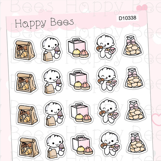 Bakery Takeaway Doodles - Cute Takeout Cookies Cake Pastry Planner Stickers D10338