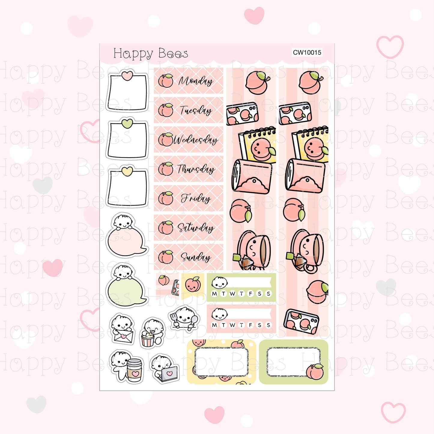 Peachy - Hobonichi Cousin Weekly Planner Sticker Kit CW10015