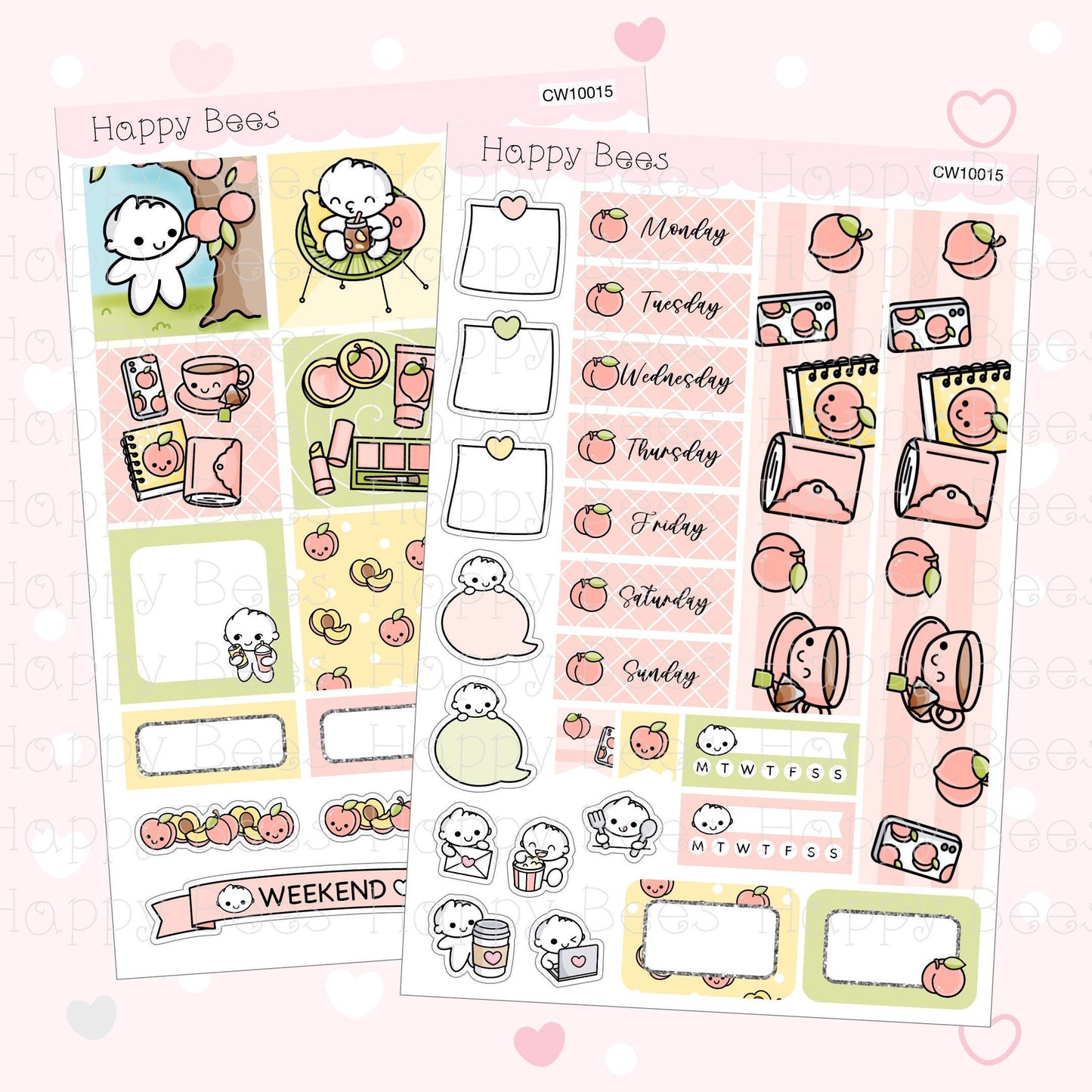 Peachy - Hobonichi Cousin Weekly Planner Sticker Kit CW10015